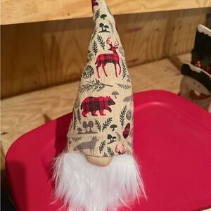 Source Unknown Festive Gnome with Red and Cream Hat